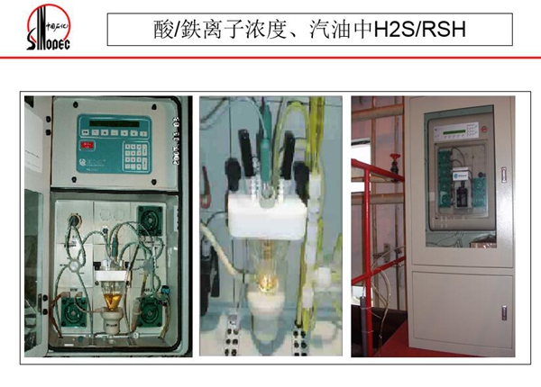 酸/鉄離子濃度、汽油中H2S/RSH