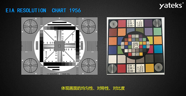 EIA RESOLUTION  CHART 1956 體現畫面的均勻性、對稱性、對比度